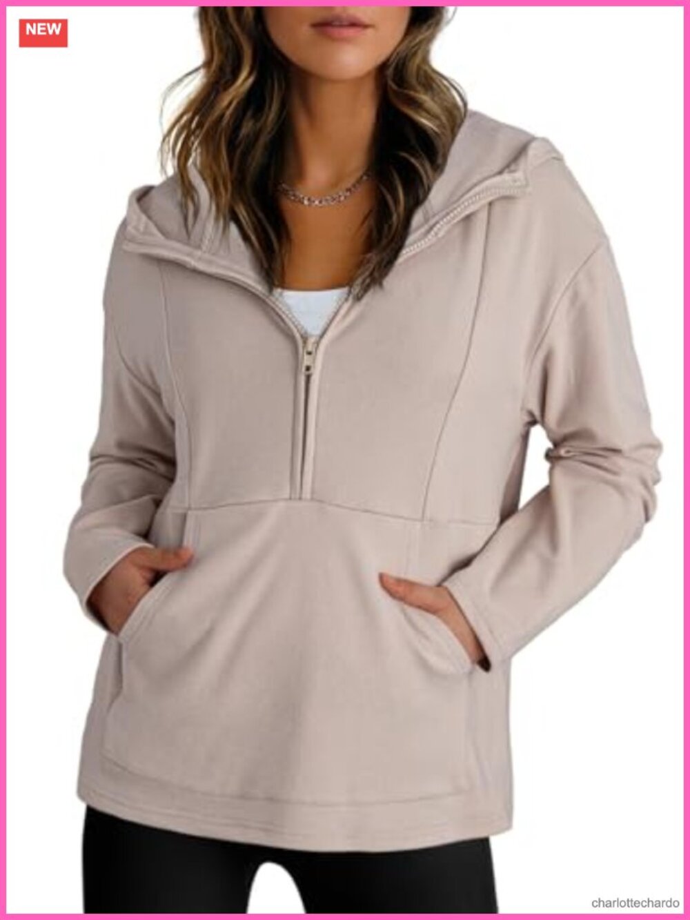Women Fleece Half Zip Up Hoodie Oversized Pullover Sweatshirt Long Sleeve